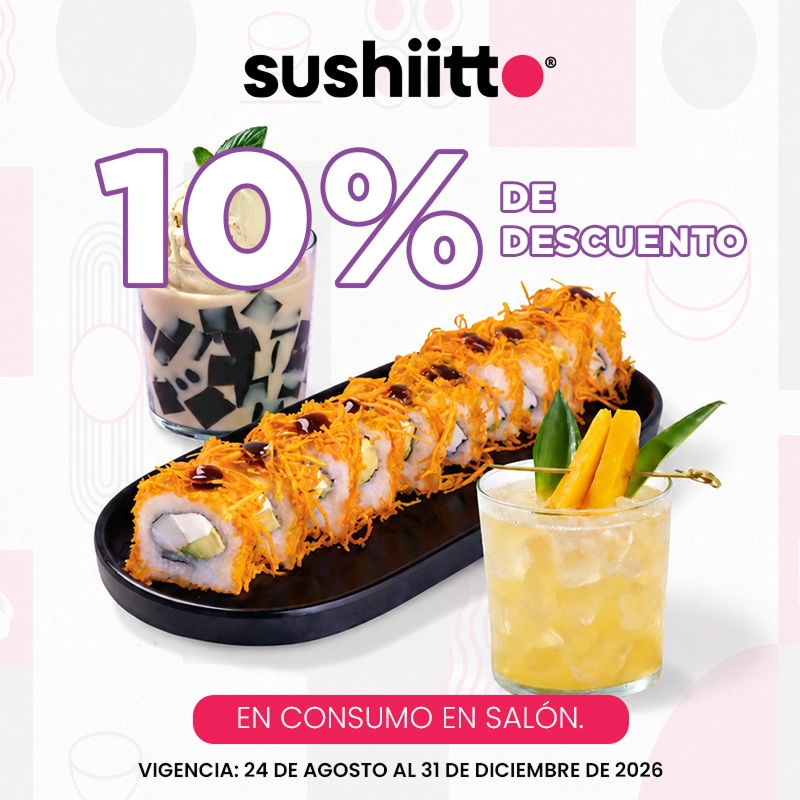 10% DE DESCUENTO EN SUSHIITTO