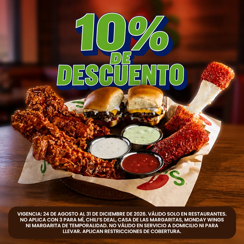 10% DE DESCUENTO EN CHILI’S image