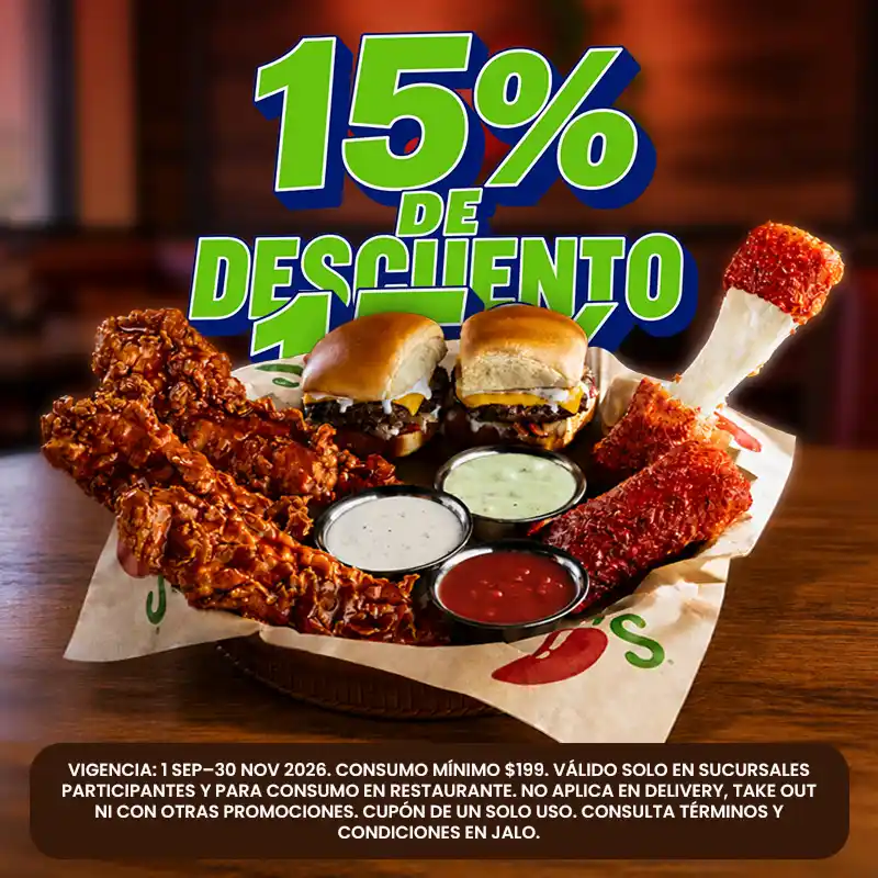 15% DE DESCUENTO EN CHILI’S image