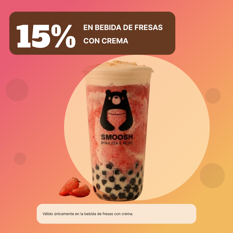 15% en bebida de fresas con crema en Smoosh image