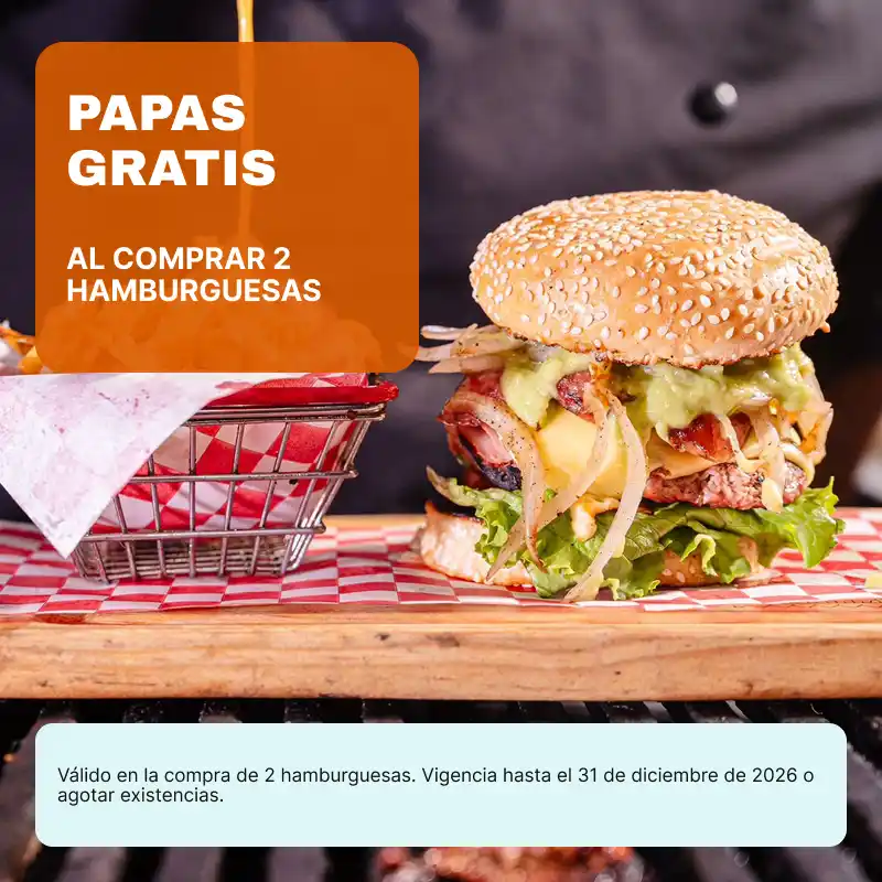 Papas gratis al comprar 2 hamburguesas en Daly image