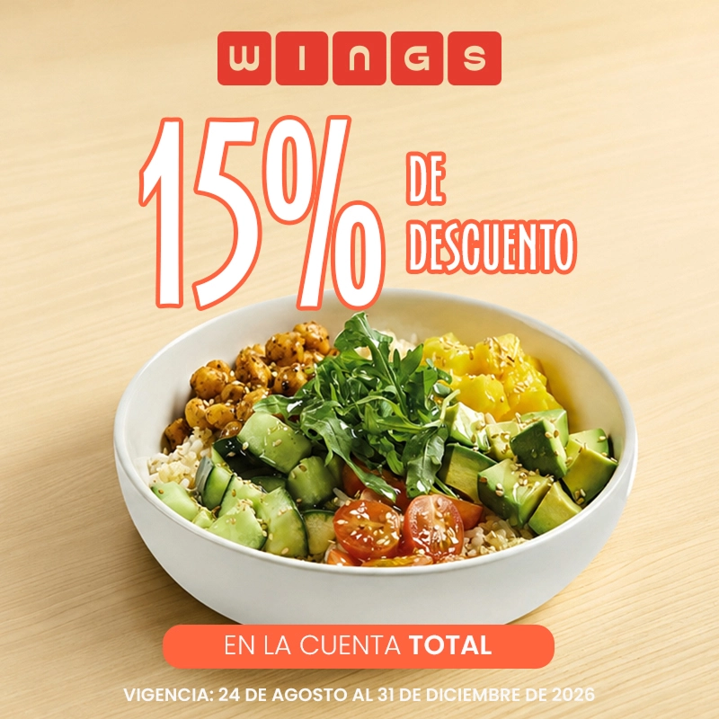 15% DE DESCUENTO WINGS